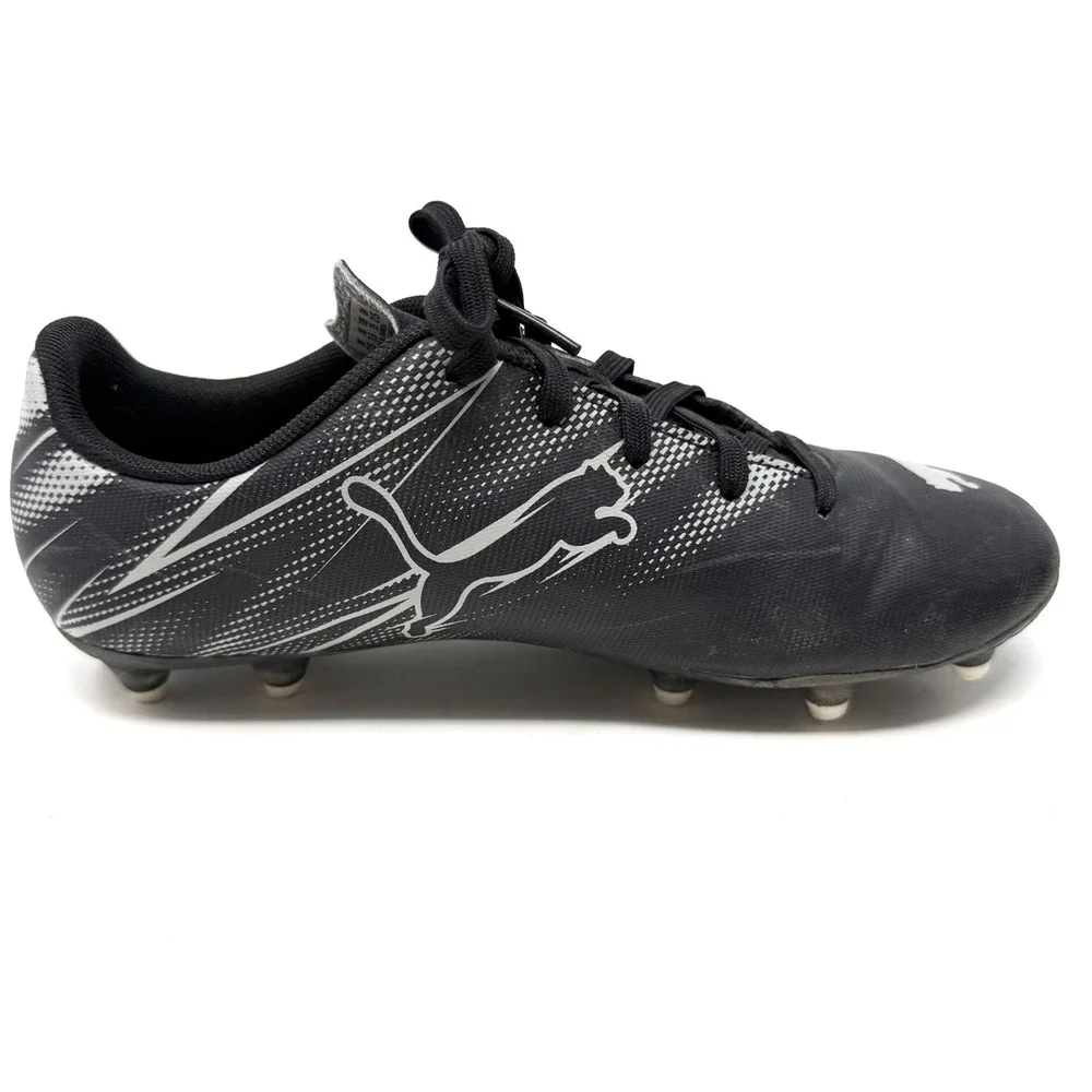 Puma Attancanto FG/AG Kids Soccer Cleats Black Silver 107480-01 Size 3.5Y